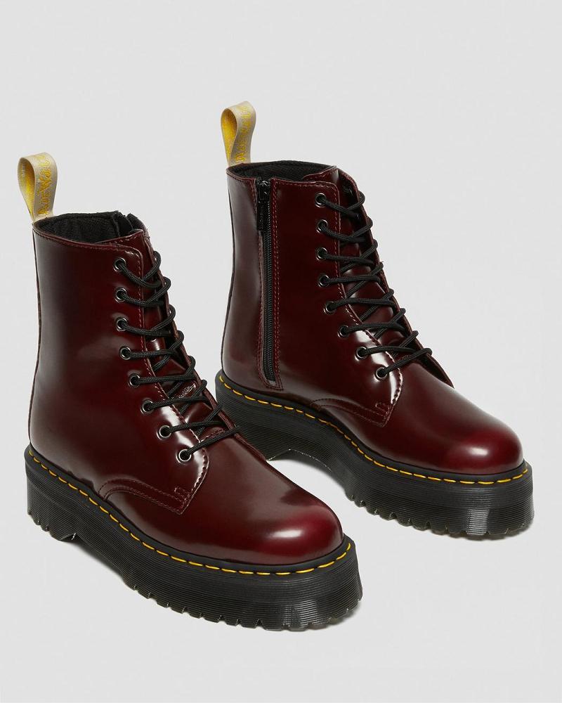 Dr Martens Vegan Jadon II Platform Laarzen Heren Roze Rood | NL 246QMA